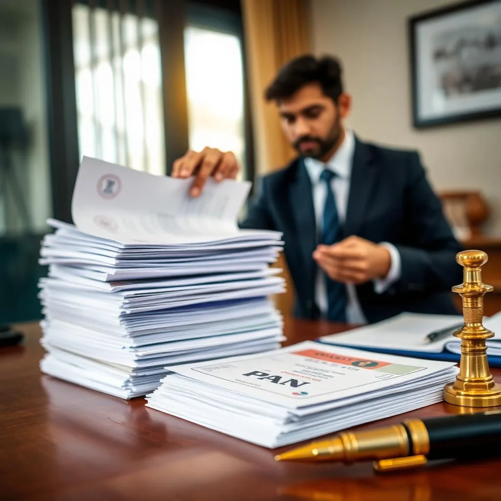 Legal and personal documents being prepared